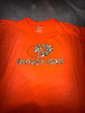 Mossy Oak Men's Blaze Orange Camo Graphic Short Sleeve T-Shirt Size 3XL